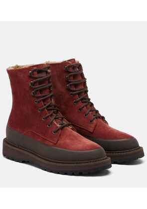 Le Monde Beryl Dolomite shearling-lined suede combat boots
