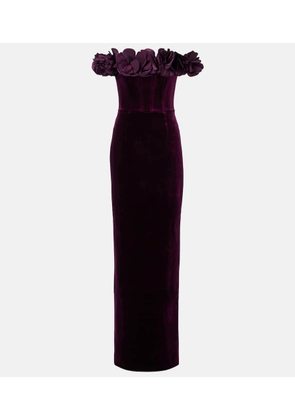 Rebecca Vallance Charles off-shoulder velvet gown