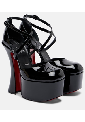 Christian Louboutin Aqua patent leather platform pumps