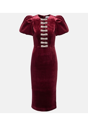 Rebecca Vallance Edwiena embellished velvet midi dress