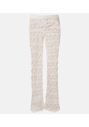 Alanui Lagoon Romance crochet flared pants