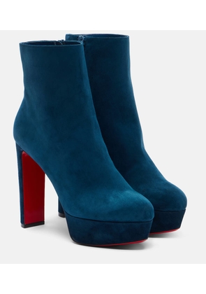 Christian Louboutin Loo Booty 130 suede platform ankle boots
