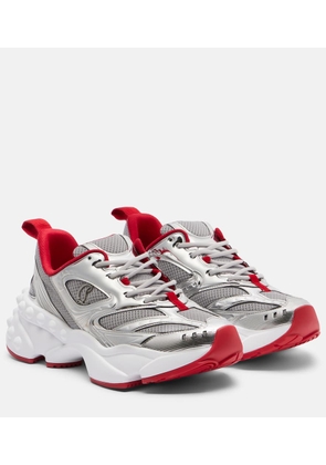 Christian Louboutin So Flo leather-trimmed sneakers