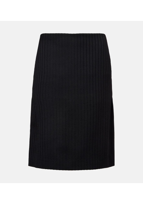 Calvin Klein Collection Ribbed-knit wool miniskirt