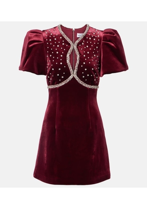 Rebecca Vallance Edwiena embellished velvet minidress