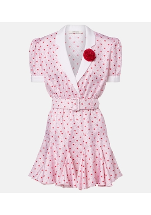 Rodarte Printed silk twill minidress