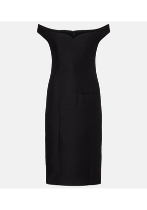 Calvin Klein Collection Bonny wool and linen-blend midi dress