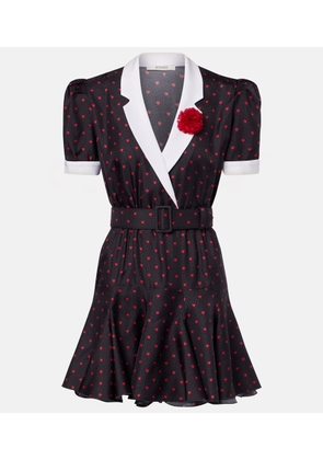 Rodarte Printed silk twill minidress