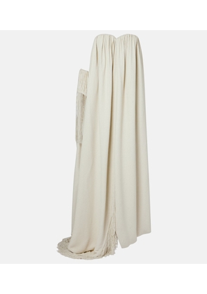 Calvin Klein Collection Vicky fringed gathered gown
