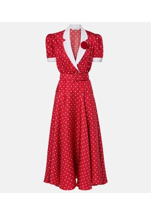 Rodarte Printed silk twill midi dress