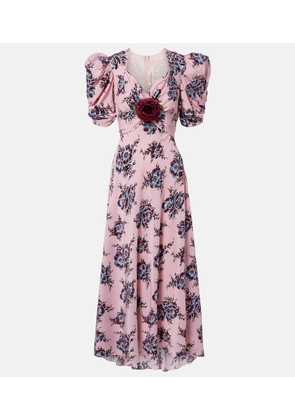 Rodarte Floral-applique silk gown