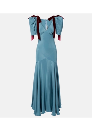 Rodarte Bow-detail silk satin maxi dress