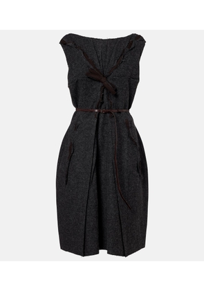 Prada Ruffled virgin wool minidress