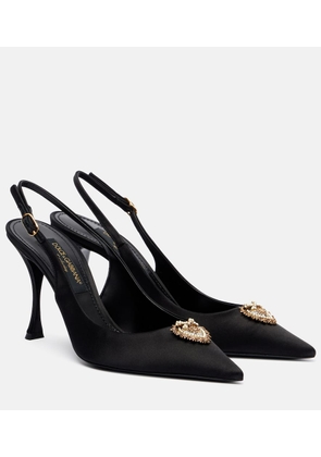 Dolce&Gabbana Devotion 90 satin slingback pumps