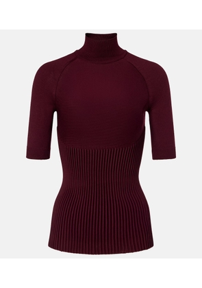 Alaia Ribbed-knit wool-blend top