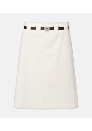 Ferragamo Belted cotton and silk miniskirt