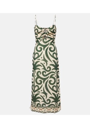 Johanna Ortiz Water Adventure linen midi dress