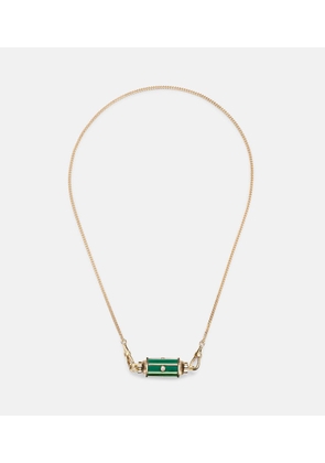 Marie Lichtenberg Baby Locket 18kt gold pendant necklace with malachite and diamonds