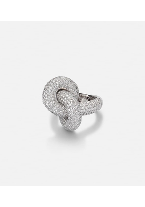 Engelbert Legacy Knot Big 18kt white gold ring with diamonds