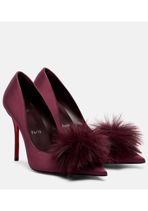 Christian Louboutin Alana 100 embellished crepe satin pumps