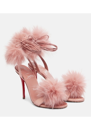 Christian Louboutin Patapompom 100 crepe satin sandals