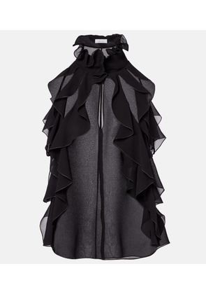 McQueen Ruffled silk top