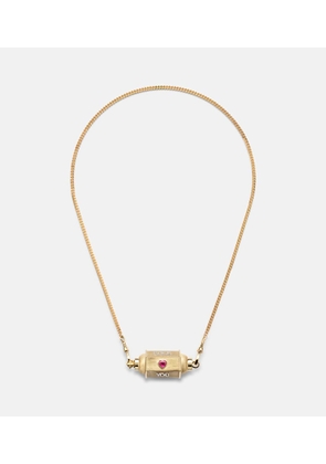 Marie Lichtenberg Love You 18kt gold (750/1000) locket necklace with diamond and ruby