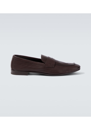 Prada Logo leather penny loafers