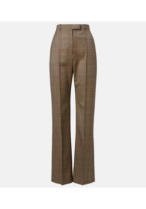 McQueen Country Check high-rise wool straight pants