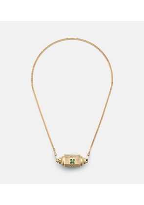 Marie Lichtenberg Good Things 18kt gold locket necklace with emeralds