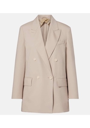 Max Mara Double-breasted wool, mohair, and silk blazer