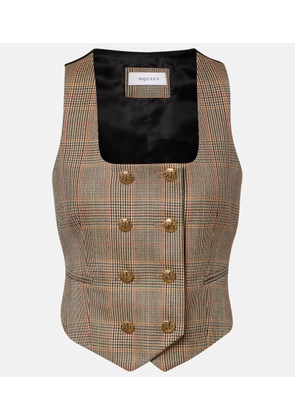 McQueen Prince of Wales check wool vest