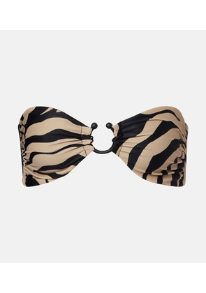 Johanna Ortiz Printed ring-detail bikini top