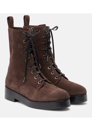 Aquazzura Ben suede combat boots