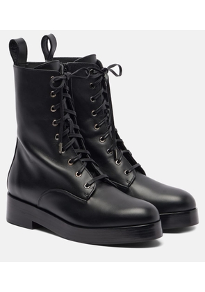 Aquazzura Ben 20 leather combat boots