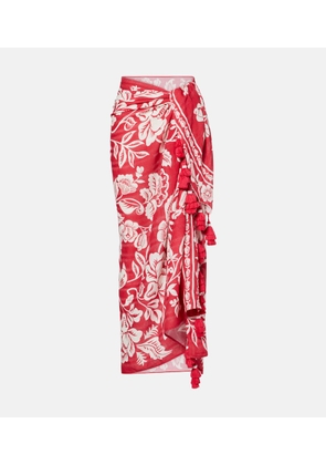 Farm Rio Cashew And Birds printed cotton beach cover-up