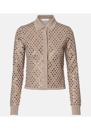 Max Mara Ragno sequined virgin wool cardigan