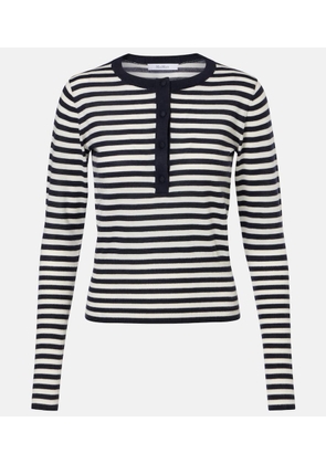 Max Mara Striped cashmere Henley sweater