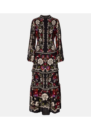 Farm Rio Rococo Flowers tiered maxi dress