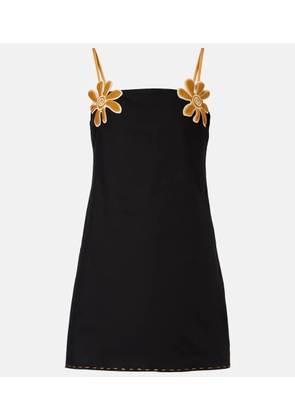 Cala de la Cruz Catania applique cotton-blend minidress