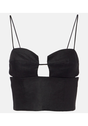 Cala de la Cruz Imperia cutout linen crop top