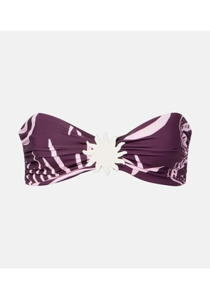 Cala de la Cruz Maple printed bandeau bikini top