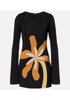 Cala de la Cruz Maisha floral jersey minidress
