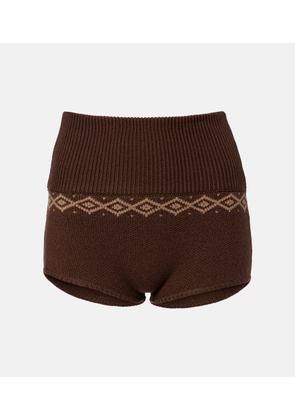 Magda Butrym Jacquard wool shorts