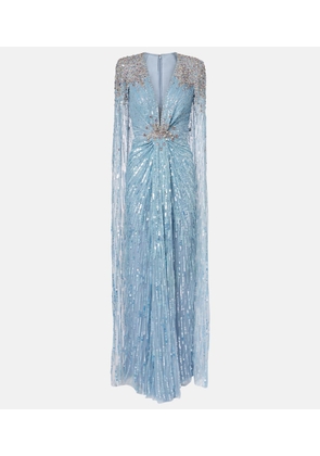 Jenny Packham Symphony embellished caped gown