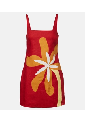 Cala de la Cruz Siela floral linen minidress