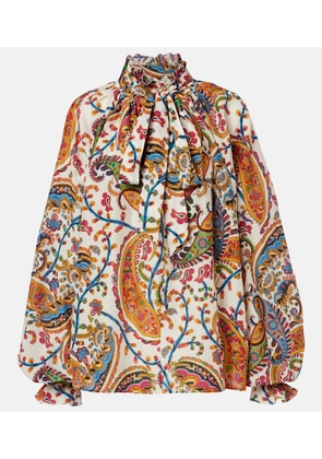 Etro Printed cotton and silk blouse