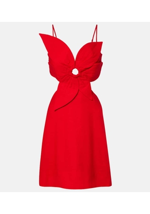 Farm Rio Red Flower linen-blend minidress