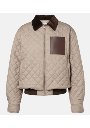 Loewe Anagram leather-trimmed quilted jacket