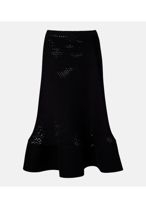 Alaia Open-knit wool-blend midi skirt